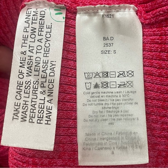 EUC Ganni Marled Ribbed Knit Midi Dress Fuchsia Pink Long Sleeve Stretch Small - Picture 9 of 16